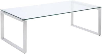Moderne Salontafel van Geharde Glas en Gecoat Metaal