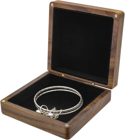 Elegante Geschenkdoos voor Walnoten Armband - Vierkante Displaydoos voor Sieraden, Armbanden en Kettingen (Zwart)