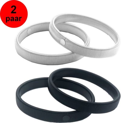 Sorprese Mouwophouder 2 Sets - Sleeve Holder - Mouwophouders Dames Heren - 4 Stuks - 2x Zwart en 2x Zilver - 20cm - Metaal