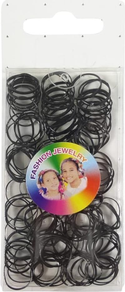 Haarsoires Haarelastiekjes Mini 1cm - Zwart - Set van 150 - Kleine Haar Elastiekjes voor Vlechtjes & Staartjes