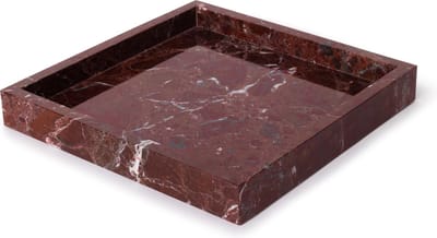 MOOISA - Marmer - rood marmer dienblad - MOOISA - Tray 30x30cm Rosso Levanto - rond marmer dienblad - vierkant marmer dienblad - decoratie schaal - tapasplank - serveerplank