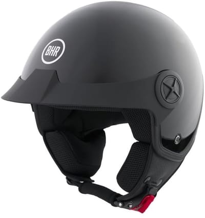 BHR 833 - Peak Jethelm - ECE goedgekeurd 22.06 - Geschikt als Scooter Brommer Motor Snorfiets Helm - 53/54 cm - XS - Glans Zwart