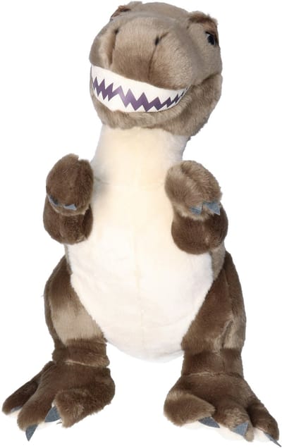 Nature Planet Knuffeldier T-rex dinosaurus - zachte pluche stof - veel details - grijs - 40 cm - Cadeau - Kinderen
