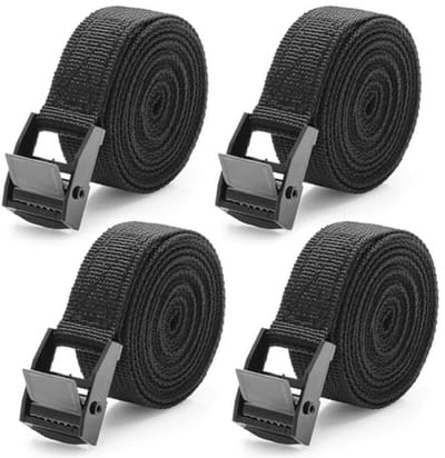 Spanbanden 2 m, 4 stuks, 20 mm breed met klemsluiting voor fiets en motorfiets, belastbaar tot 250 kg