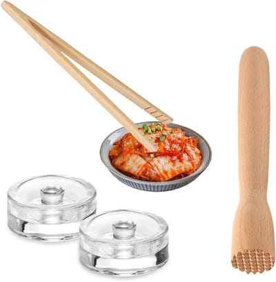 Fermentatie starterset met glazen gewichten, ideaal voor het maken van zuurkool, kimchi en andere gefermenteerde voedingsmiddelen