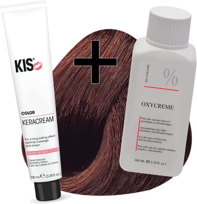KIS haarverfset - 5KG Donker koper goudbruin  - haarverf & waterstofperoxide