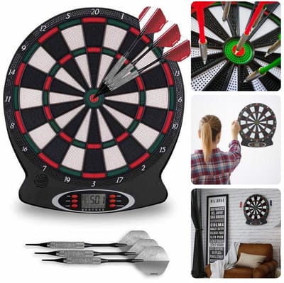 Elektronisch Dartbord - Complete Dartset - Met Pijlen - Reserve Pijlpunten - 159 Spelvariaties - Automatische Uitschakeling - Grote LCD Display - 8 Spelers Tegelijk - Dart Bord
