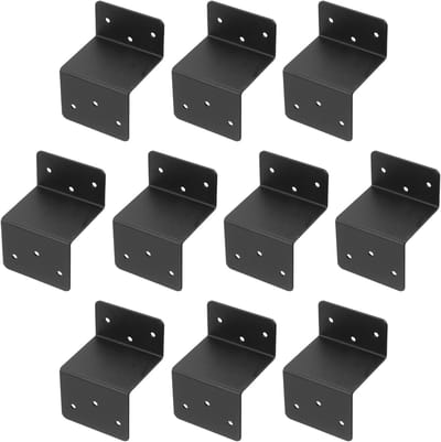 Z-houders Hoekprofiel - Verbindingshoek Ijzer - Meubelverbinding Verstevigen - Dubbele Hoek Stabiliteit - 8x6x5 cm - Zwart