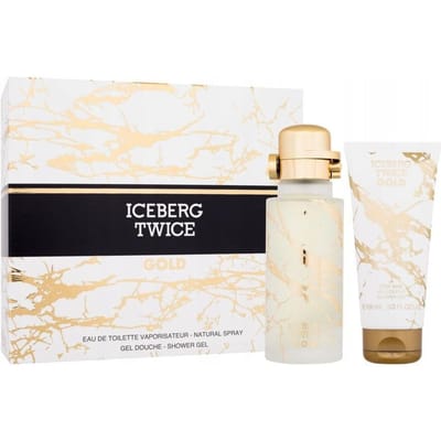 Ensemble Iceberg: Twice Gold, Eau De Toilette, Pour Homme, 125 ml + Twice Gold, Hydratant, Gel Douche, Pour Tous Types de Peau, 100 ml