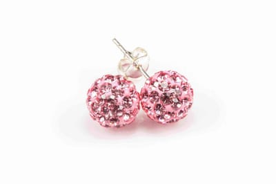 Karma Oorbellen Crystal Ball Pink Zilver | 4 mm