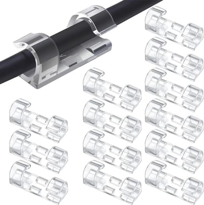 40 Stuks Kabelclips - Zelfklevende Kabelbinders - Kabelbeheer - Wandkantoren - Thuiskantoren - Grote Kabelklemmen - Sterke Zelfklevende Pads - Auto's - Kabelhouder - Kabelbevestiging