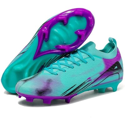 Crampons de Football Antidérapants Unisexes Premium, Chaussures de Football Homme Chaussures de Football Professionnelles Ultra-légères Chaussure d'Entraînement Herbe Garçon 43 bleu