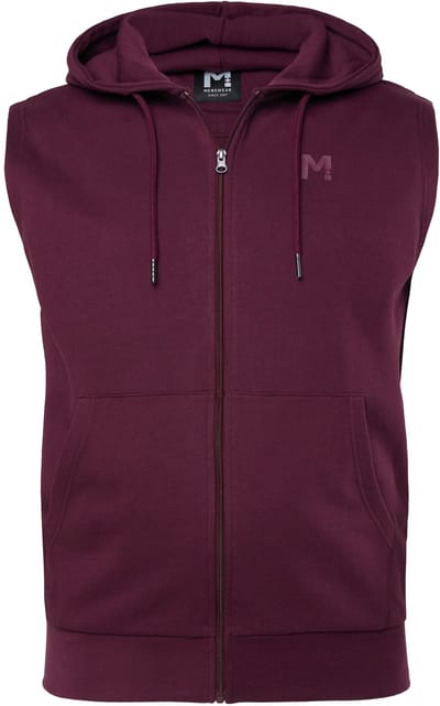 Men Plus - Heren - Men+ sweatvest capuchon kangoeroezak tot 8XL - Pruim - Maat XL