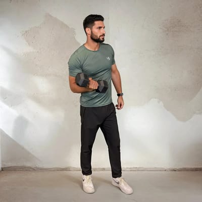 YV SPORT Sportshirt heren Siena - Slim fit - Ademend - Elastisch - Droogt snel - Slijtvast en duurzaam - Fitness en sport shirt heren - Sportkleding en sportshirt - Groen - Maat S