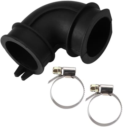 Dailygoods- Vaatwasser Slang Vervangend Onderdeel - Elleboog Slang - 2 Klemmen - Rubber/Roestvrij Staal - Binnendiameter 2,5 cm - Afvoerslang