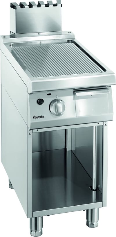 Grillplaat | Gas | 70cm diep | 40cm breed | geribbeld | Bartscher | 2855071