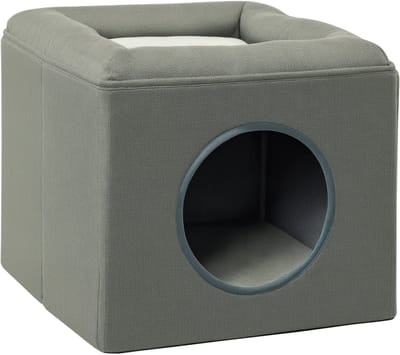 PawHut Katzenhöhle Katzenhütte, Katzenhaus mit 2 Ebenen, Katzenbett mit Kissen, Hundehaus für Katzen bis 5 kg, 36,5 x 36,5 x 33 cm, Grün