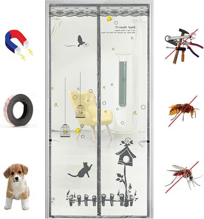 Magnetisch vliegengaas voor balkondeur 100 x 210 cm - Versterkt vliegengordijn - Insectenbescherming voor woonkamer en terrasdeur met magneetsluiting