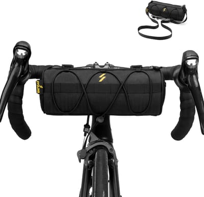 Fietstas voor aan het stuur - Kleine fietstas voor aan het stuur - Draagbare fietstas voor op het stuur - Opbergtas voor aan het stuur - Met schouderriem - Zwart