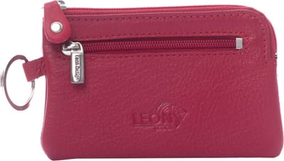 LeonDesign - Sleuteletui Rood - Compact en stijlvol - Sleuteletui met rits - 100% leer - Ontworpen in Nederland