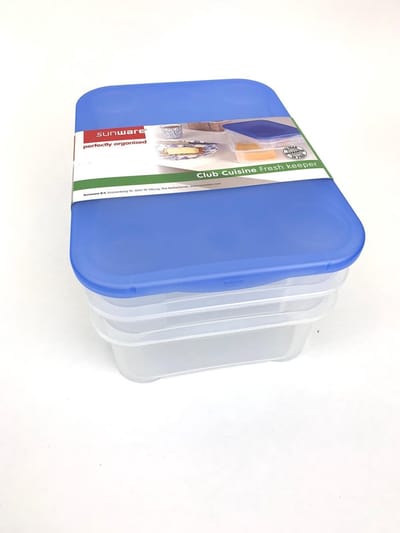 Sunware Vleeswarendoos | 3-delig | Transparant / Blauw