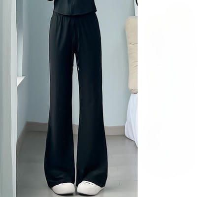 Zwarte Micro-flare Broek voor Dames In Zomer Dunne Hoge Taille Casual Bell-bottom Broek voor Kleine Zonbescherming IJszijde Wijde Pijpen Joggingbroek XL gray