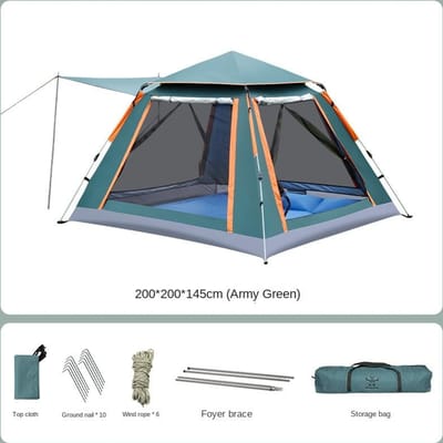 Buitentent 4-8 Personen Kampeertent Strand Vinyl Park Luifel Tent Waterdicht Automatische Kampeertent 235*235*155cm gray