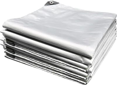 Waterdicht Afdekzeil - Beschermhoes - Buiten Spullen Dekken - UV Bestendig - 150 x 220 cm - Zilver