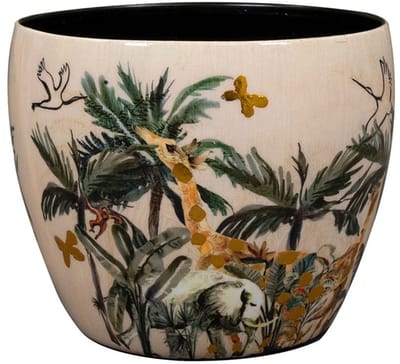TS Collection - Bloempot Safari dream - 15x12 - Metaal & Epoxy - Exclusieve woonitems voor binnen - Handgemaakt - Unieke print - Designed by Lammie