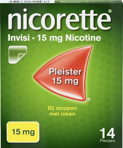 Nicorette Invisi Pleisters - 15mg nicotinepleister - nicotinevervanger - stoppen met roken - 1 x 14 stuks