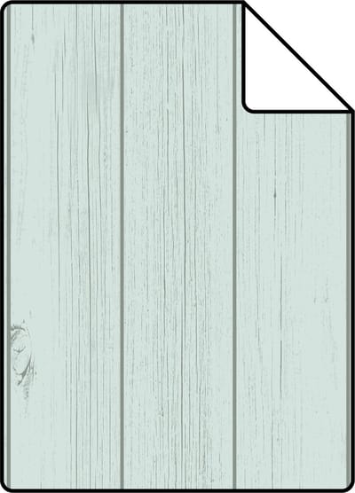 Proefstaal ESTAhome behang smalle sloophout planken vergrijsd mintgroen - 26.5 x 21 cm - 128851-S