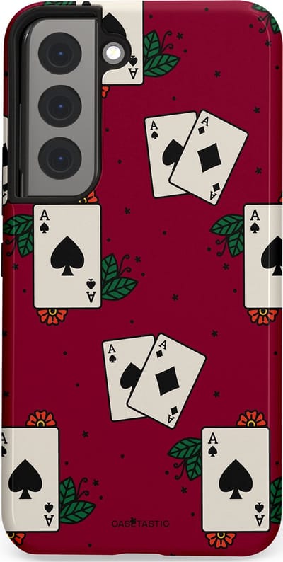 Casetastic Hoesje Geschikt voor Samsung S22 - Stijlvolle Beschermende Duo-layer Case - Casino Aas