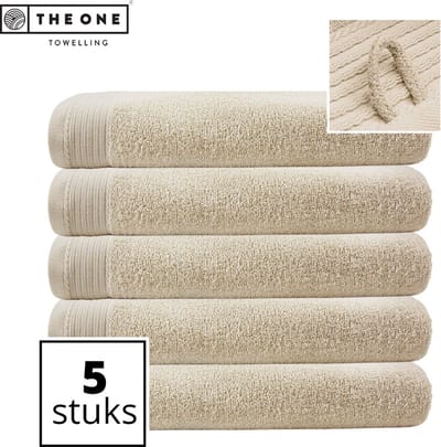 The One Towelling Classic Strandlakens - 100 x 180 cm - 5 Stuks - Voordeelverpakking - Hoge vochtopname - 100% Gekamd katoen - Beige