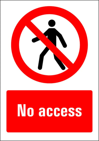 No access sticker 210 x 297 mm