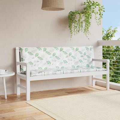 vidaXL - Tuinbankkussens - 2 - st - bladpatroon - 150x50x7 - cm - stof