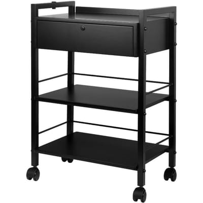 Trolley Op Wielen - 3 Lagen | Verrijdbaar PMU, Visagie, Tattoo, Make Up Cosmetica Werktafel Met 3 Verdiepingen | Working Station | Beauty Salon | Werktafel met lade