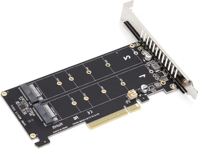 NVME SSD Adapterkaart - PCIE naar NVME - Computer Prestaties Verbeteren - Dubbele M.2 NVME Ondersteuning - PCIE X8