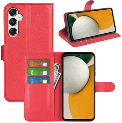 MobyDefend Hoesje - Geschikt voor Samsung Galaxy A15 - Kunstleren Wallet Book Case (Sluiting Voorkant) - Rood