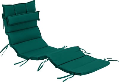 Ligbedkussen - Zonnebed Zitkussen met Lint - Ligstoel Tuinkussen met Hoofdsteun - Waterafstotend kussen voor Gebogen Ligbed - Tuinkussens voor Buiten Ligbedden