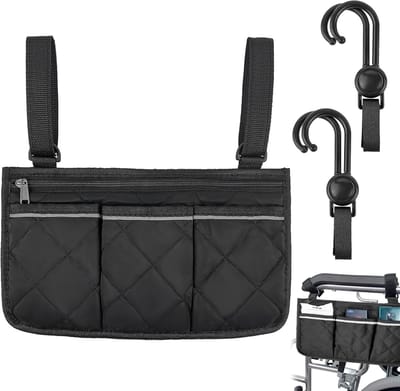 Rolstoeltas met Haken - Waterdichte Opbergtas voor Rollators en Scooters (32,5 x 18 cm)