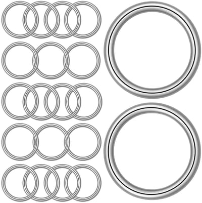 20 Stuks Ronde Metalen O-Ringen, Roestvrijstalen Ringen voor Hondenhalsbanden, Macrame en DIY Projecten, Sterk en Duurzaam voor Creatieve Klussen