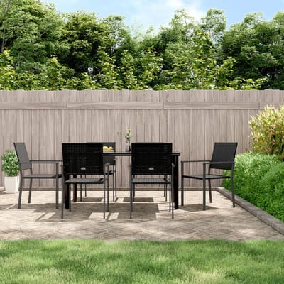 vidaXL - 7-delige - Tuinset - poly - rattan - en - staal