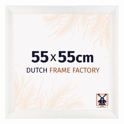 Fotolijst 55x55 cm - MDF - Wit Geveegd - Praag