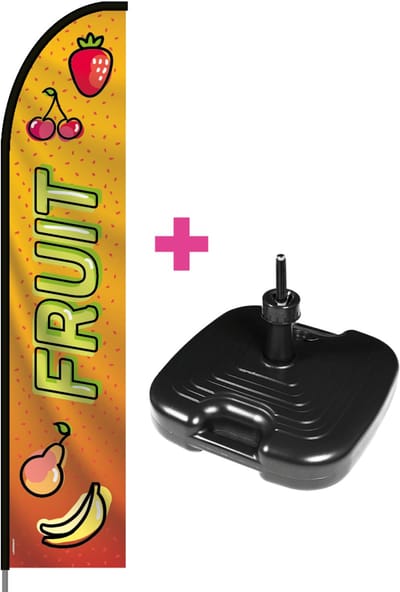 Beachflag - Fruit #2 - Vlag + Parasolvoet + Rotator + Hengelsysteem + Draagtas - Actievlag.nl