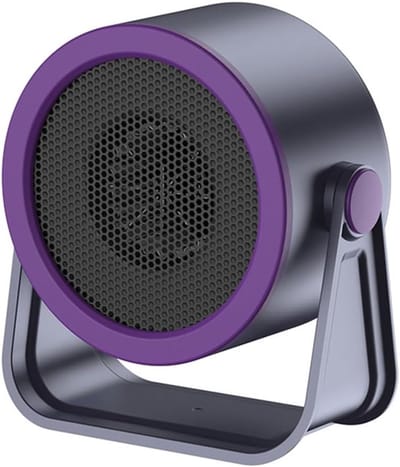 Elektrische kachel-verwarming-kachelventilator-Kleine draagbare kachel - Laag geluidsniveau Bureau Slaapkamer Kantoor Snelle kachel - Grijs - 19x11x21 cm