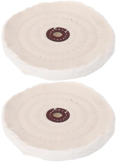 Polijstwielen Set - Polijstschijven Katoen - Oppervlakken Glad Maken - Spiegelglans Resultaat - 2 Stuks 144mm - Beige