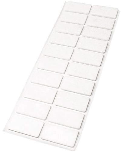 Zelfklevende Viltglijders - 20 Stuks - Meubel- en Vloerbescherming - Rechthoekig - 20x40 mm - Wit