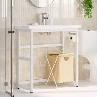 vidaXL - Wastafelframe - 79x38x83 - cm - ijzer - wit