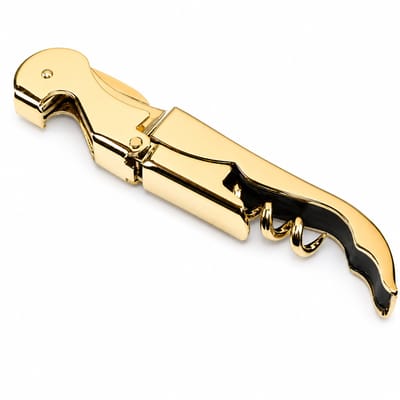 Premium Kelnersmes Goud – Professionele 3-in-1 Wijnopener – Flessenopener met Foliesnijder en Kurkentrekker