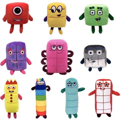 10 Stuks Cartoon Getal Pluche Pop Speelgoed Educatief Gevuld Film TV Getal Speelgoed Kinderen Cadeau Vroegschoolse Educatie Pop pink